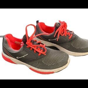 #173 CHAMPION Gray and neon mesh sneakers